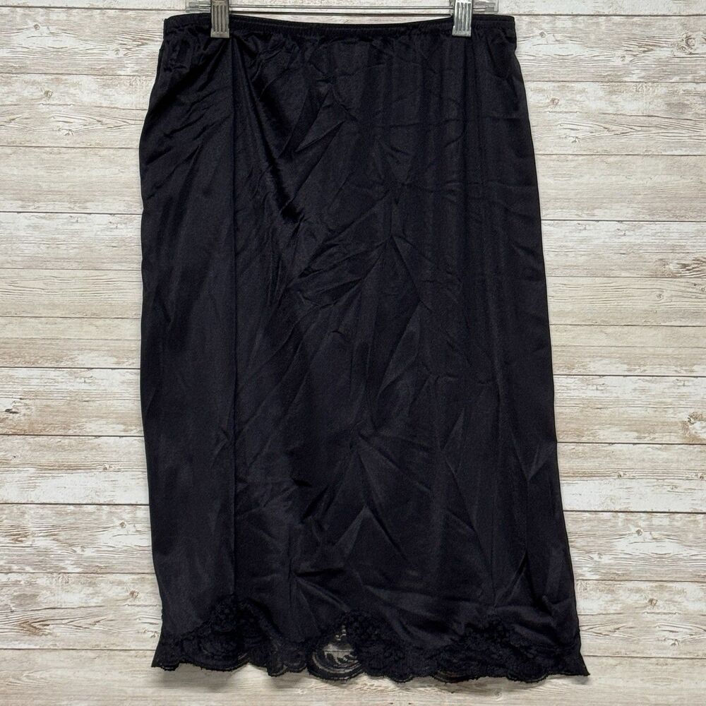 Ilusion Lace Trim Slit Back Half Slip 22" Long Size 36 - Fits 25" to 32" Waist